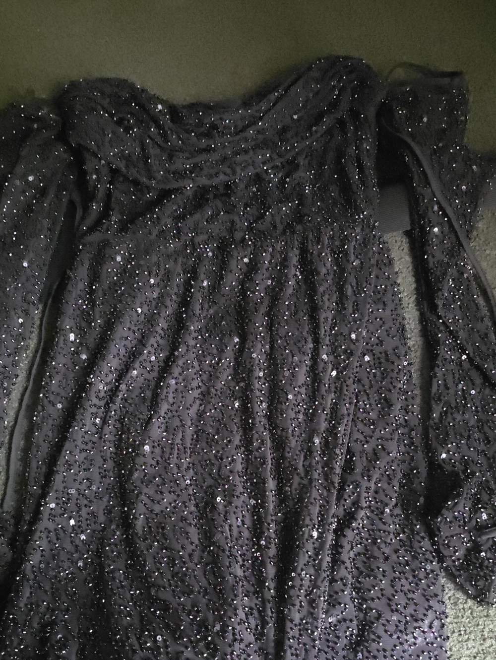 Oh Polly Champel Embellished Cowl Neck Maxi Dress in Black - Picture 7 of 15